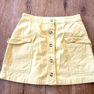 BDG Lemon Button-Front Mini Skirt
